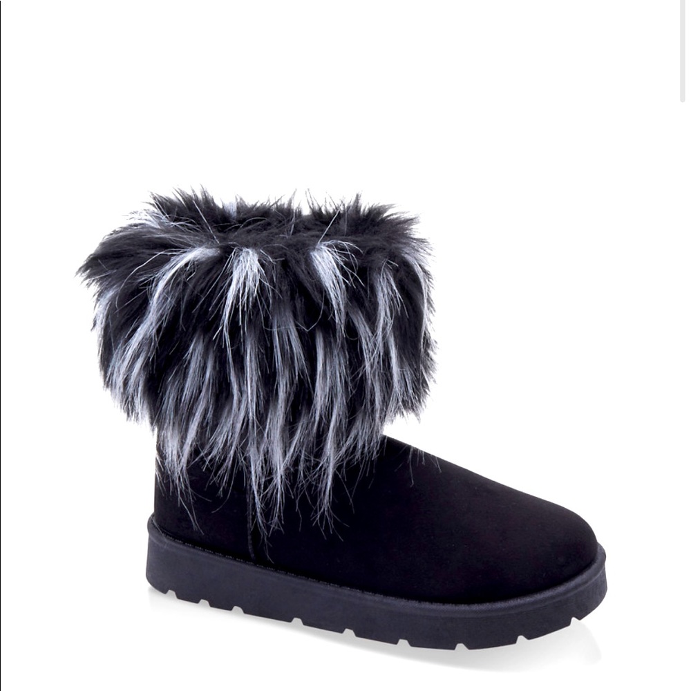 New Glam Faux Fur Collar Booties - Picture 1 of 4